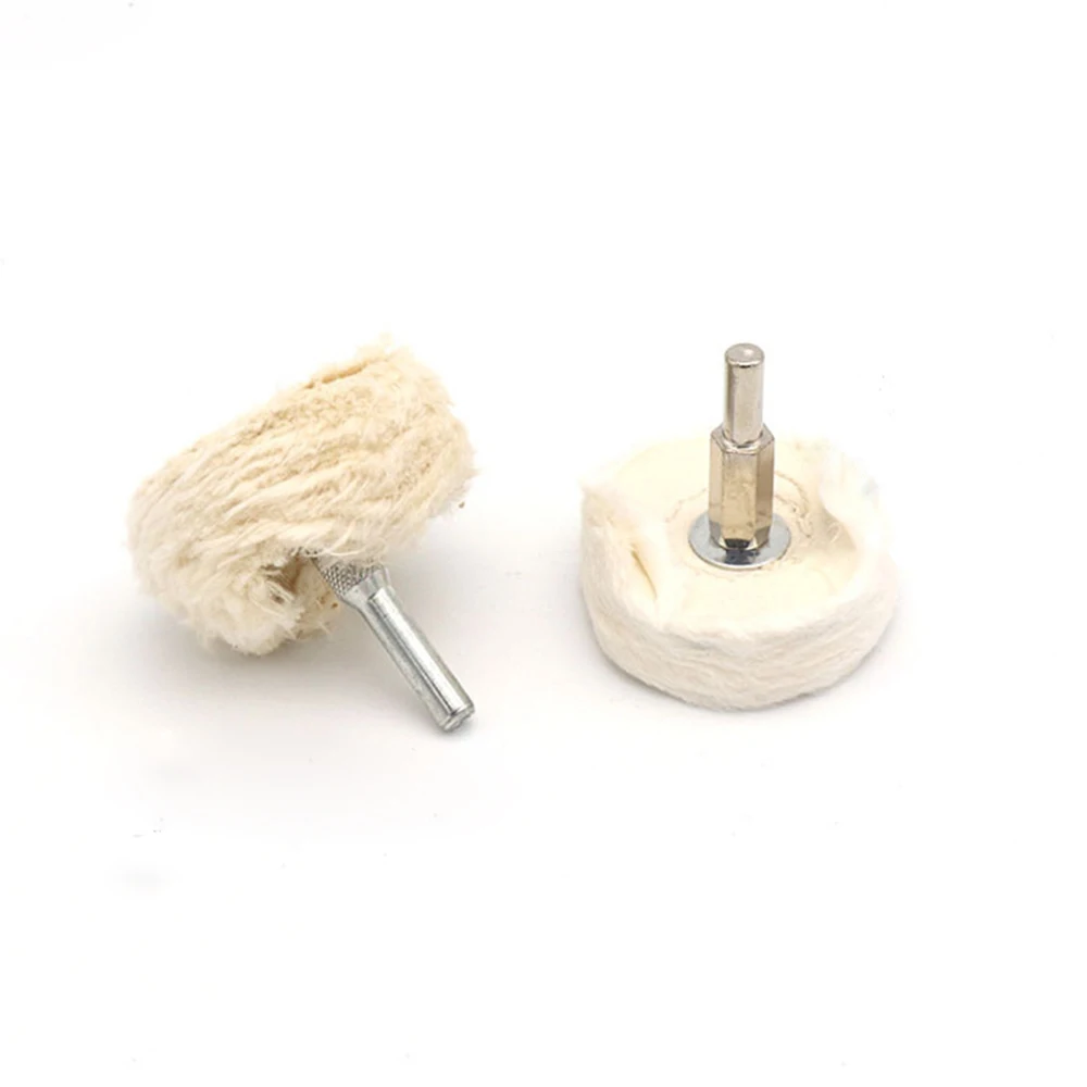 Rueda de fregona pulidora de tela de algodón, vástago de 1/4 pulgadas para amoladora de Metal, 1 unidad