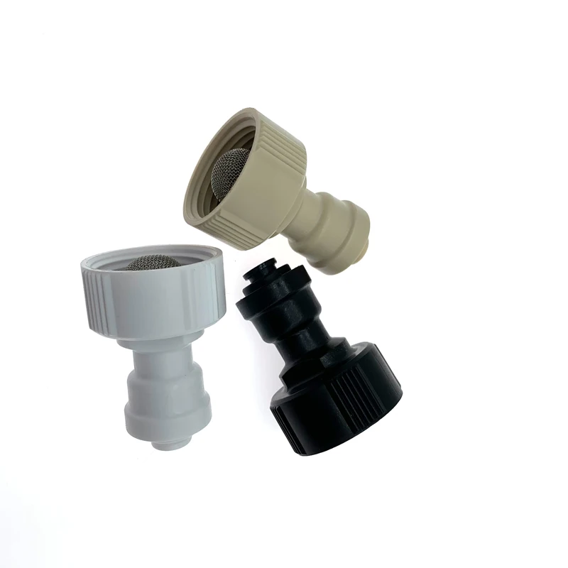 Reverse Osmosis Quick Coupling 3/4 Inch Screw Thread TO 1/4 OD Hose Connection Straight RO Water Plastic Pipe Fitting