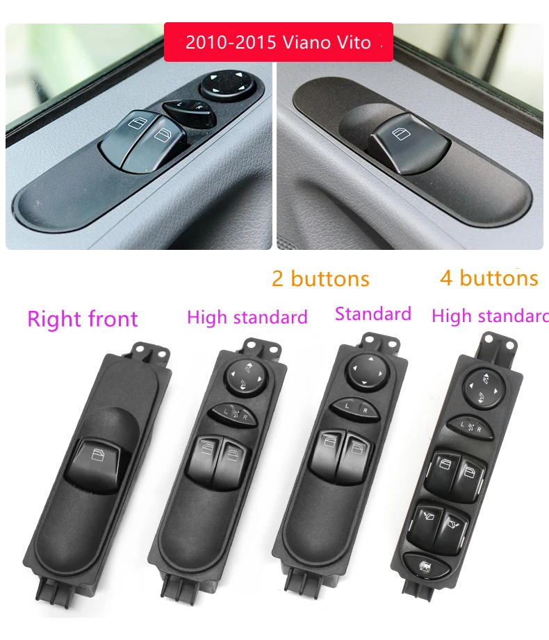 For Mercedes-benz Viano Vito V-Class V260 2010 2011 2012 2013 2014 2015-2021 Power Window Switch Control Button Switch Assembly