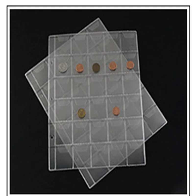 Transparent 3-hole Coin Collection Album Inner Page PVC Coin Banknote Stamp Loose-leaf Collection Album Inner Page