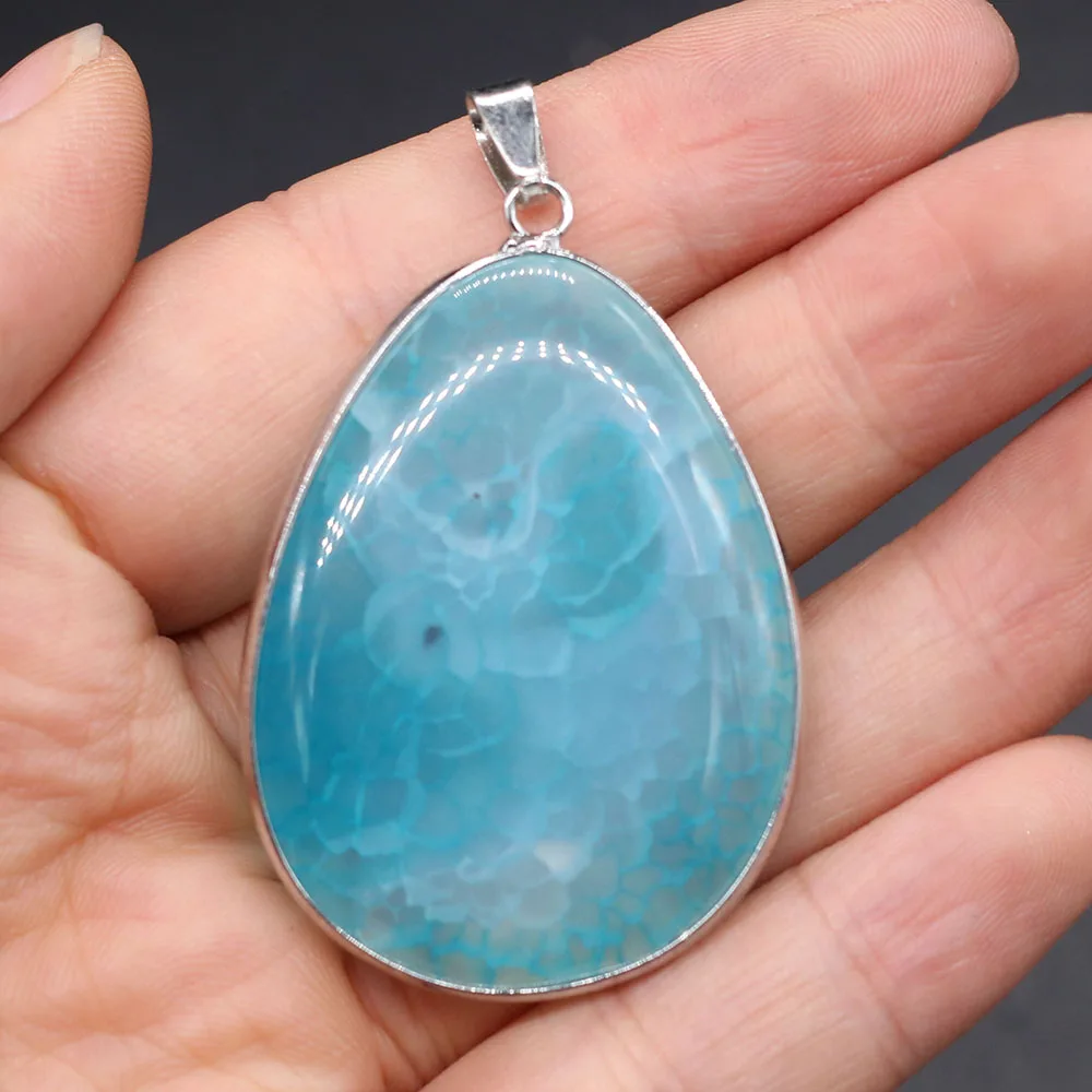 Natural Dragon Veins Agates Pendant Fashion Water Drop Shape Pendants For Jewelry Making DIY Necklace Charm Accessories Gifts