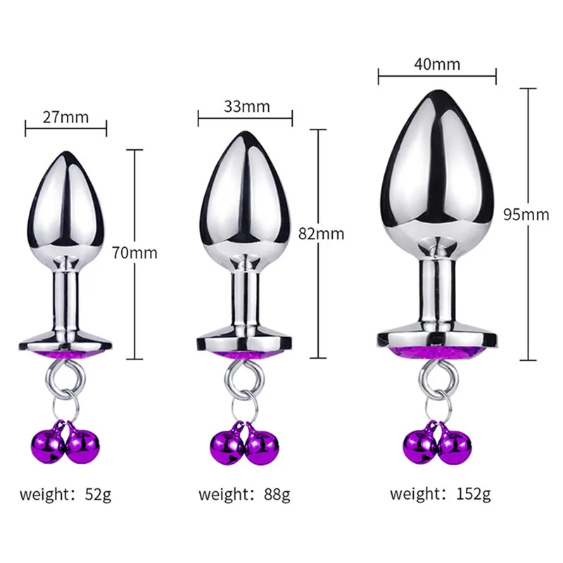 Stainless Steel Anal Plug With Metal Chain Removable Buttplug Vagina Stimulator Prostate Massager Sex Toys for Couples Women Men