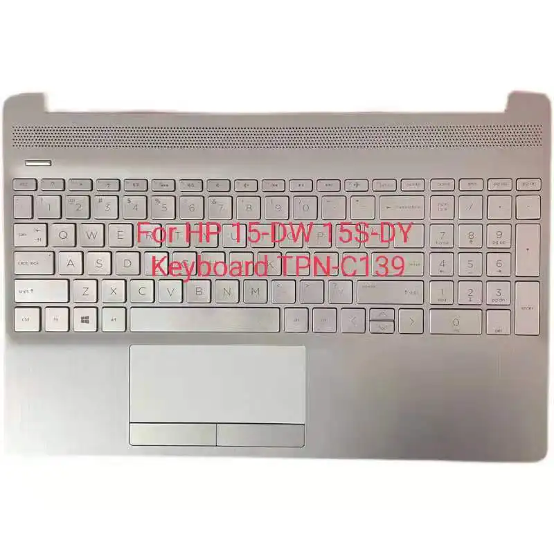 

NEW Original Laptop For HP 15-DW 15s-DU 15s-DY Silver Top Case Palmrest with Backlit Keyboard L52022-001