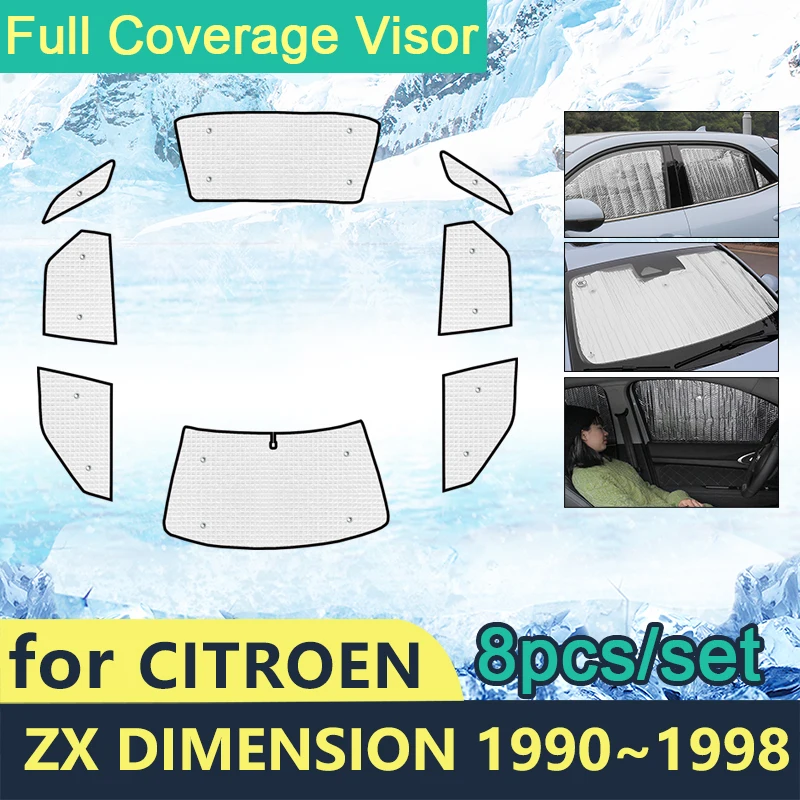 

Full Cover Sunshades For Citroen ZX Dimension 1990~1998 Car Sun Protection Windshields Side Window Visor Accessories 1997 1996