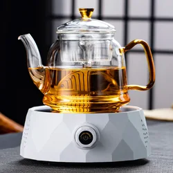 Glass teapot, gas stove, induction cooker, kettle, Chinese teapot with filter, heat-resistant home office supplies, teapot