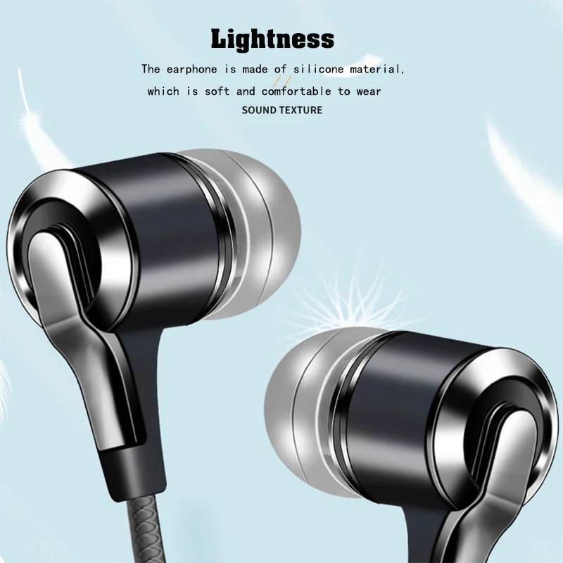 Xnyocn Earphones 3.5mm In-Ear 1.2m Wired Control Sport Headset Wired Headphones For Huawei Honor Smartphone With Microphone