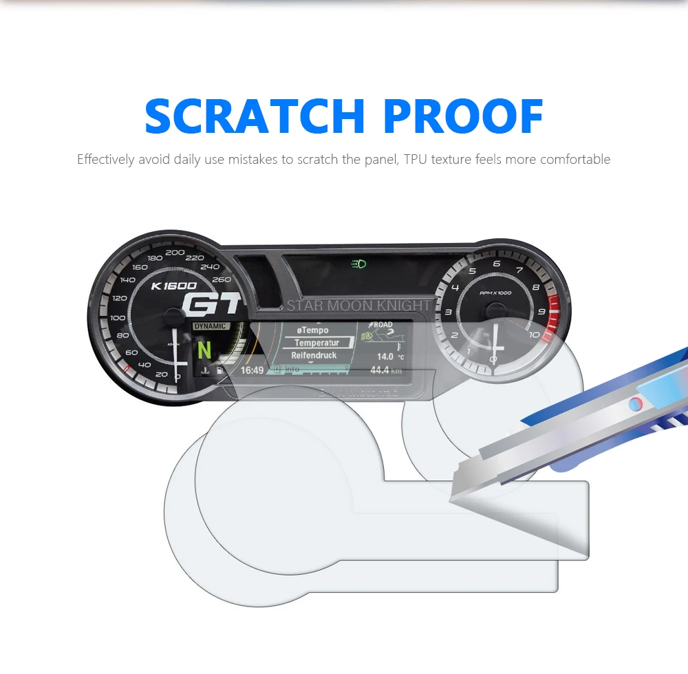 For BMW K1600B K 1600 Grand America K1600GT K1600GTL Motorcycle Scratch Cluster Screen Dashboard Protection Instrument Film