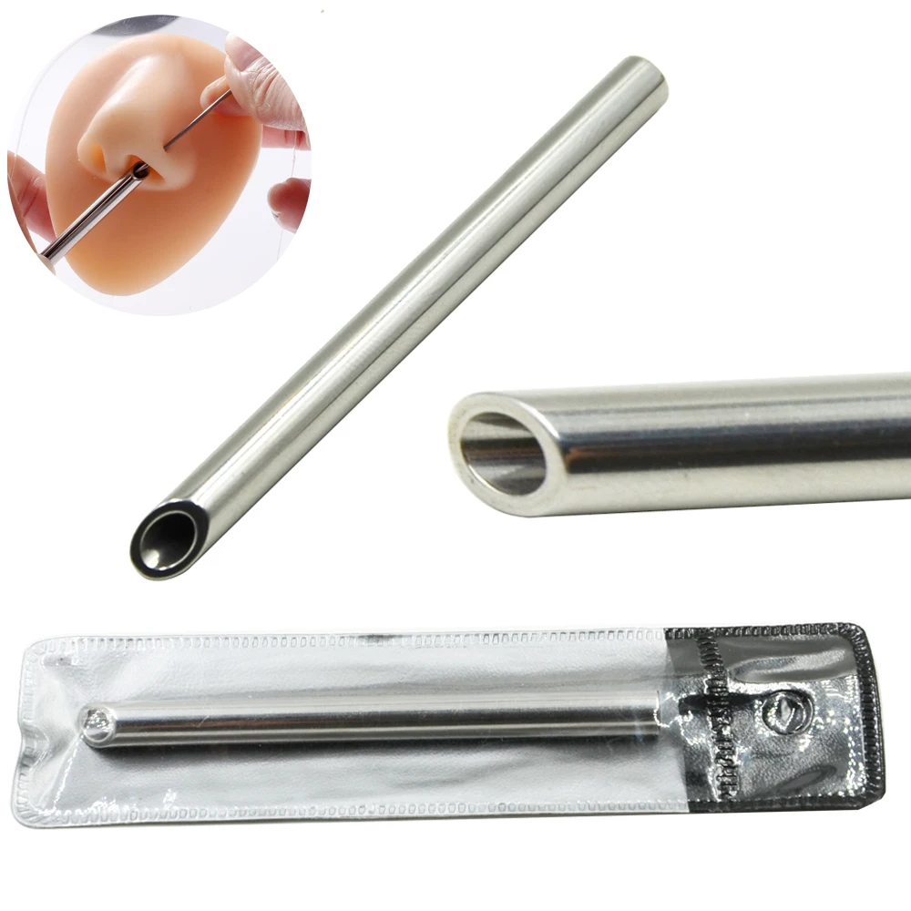 1Pc 2-10mm Stainless Steel Piercing Needle Receiving Tube Body Jewelry Piercer Receiver Holding Tool Body Jewelry