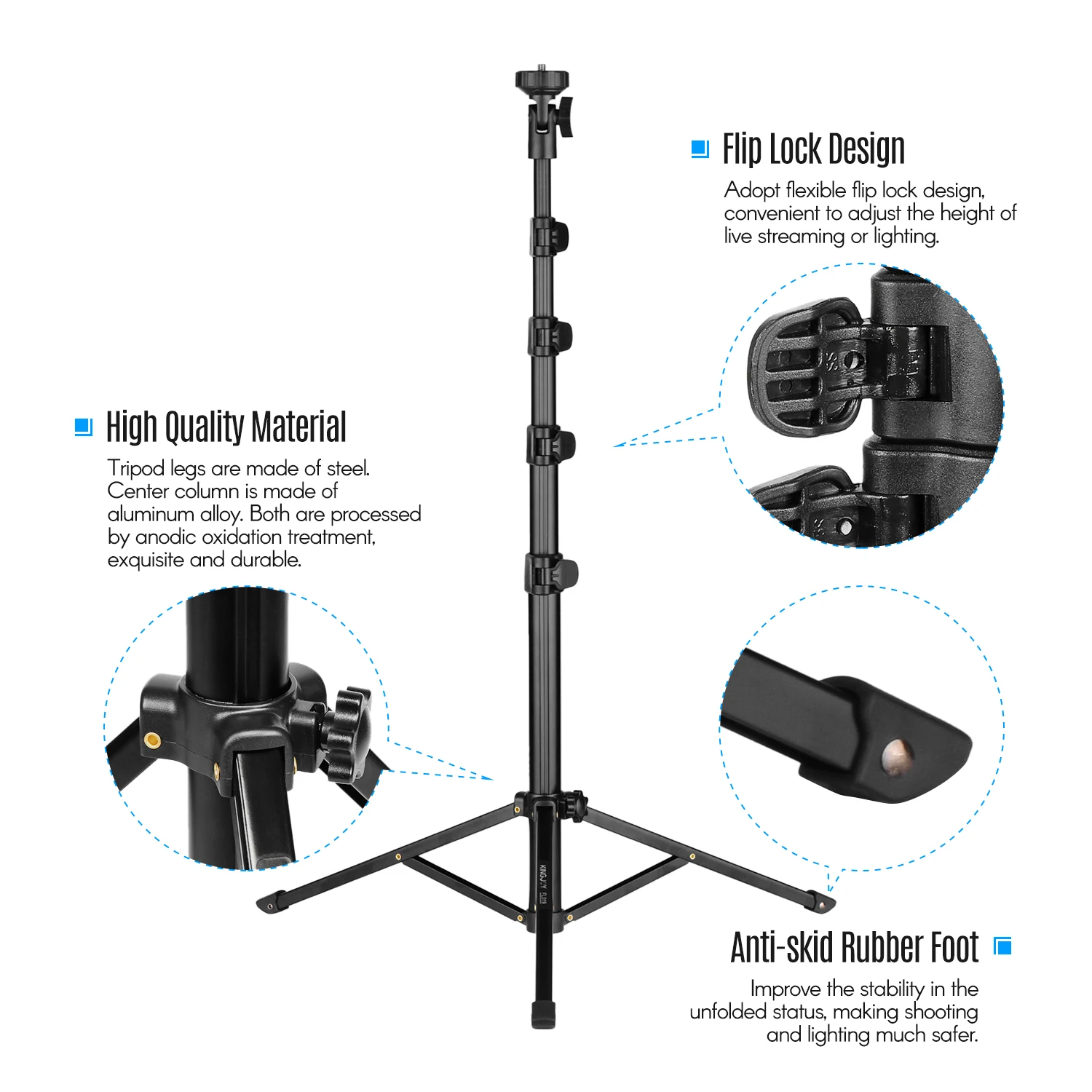 Kingjoy Photography Video Tripod Live Video Broadcasting Bracket Aluminum Alloy 1/4\