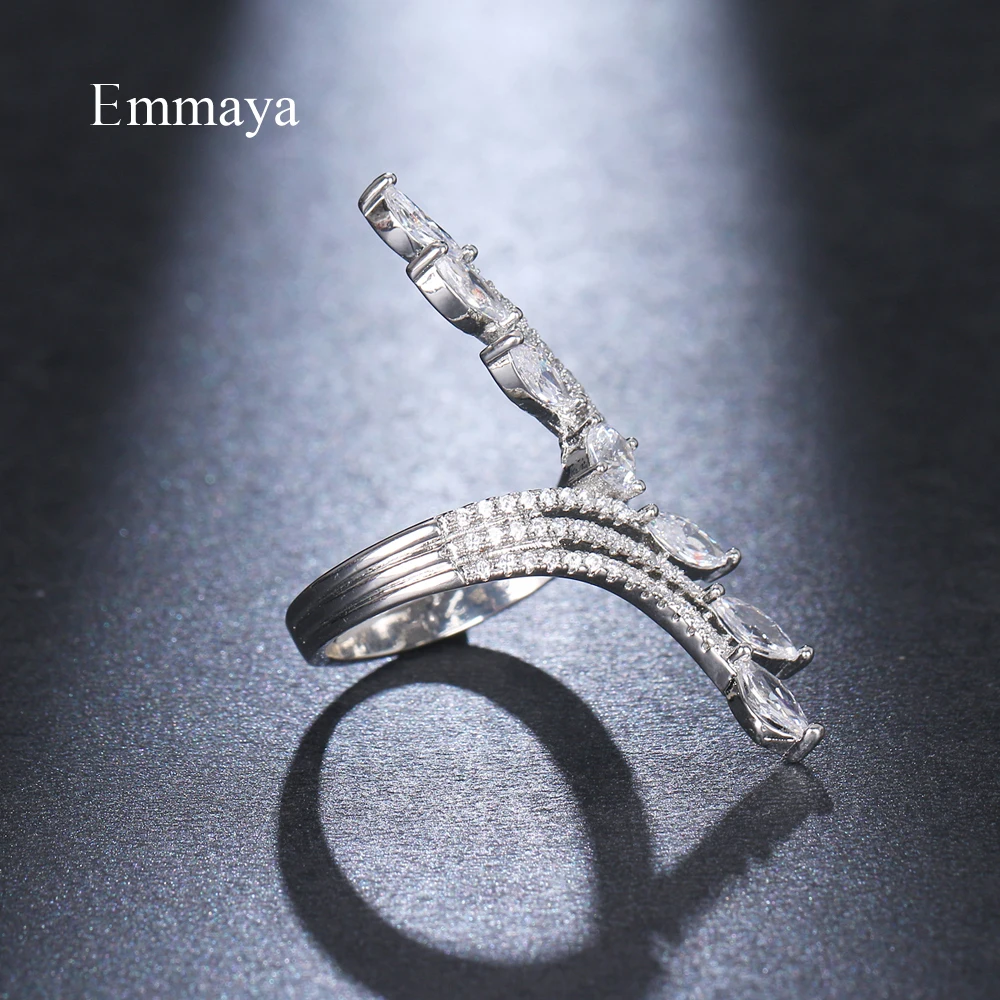 Emmaya New Fashion Personality Design White Color Charming Wings Ring With AAA CZ For Women&Girls Elegant Jewelry Party Dress-up