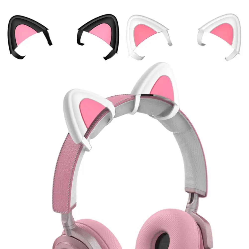 DetachableHeadphones 1Pair Cat Ears Attachment Stereo Headset Decoration Accessory For WirelessHeadsets Decor