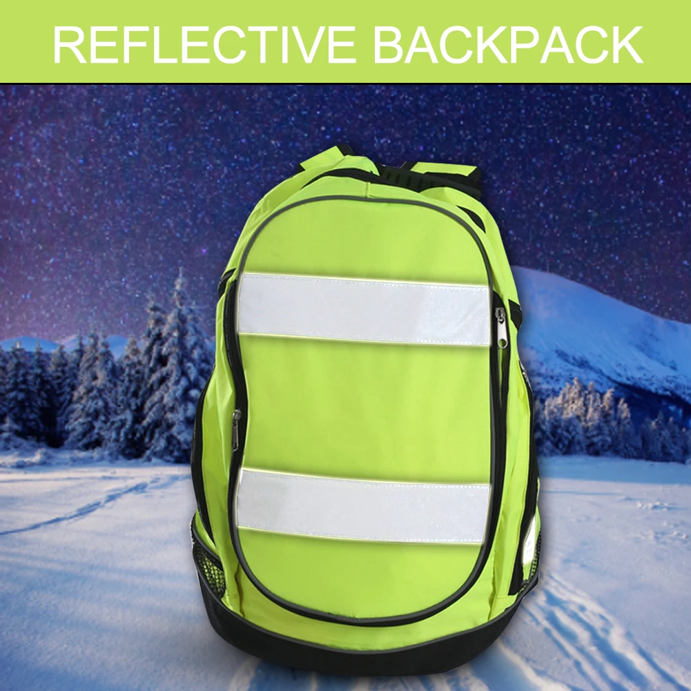 Fashion Fluorescent Green Cycling Backpack Night Reflective Luminous Riding Resistant Safety Backpack Unisex Outdoor Sports Bag