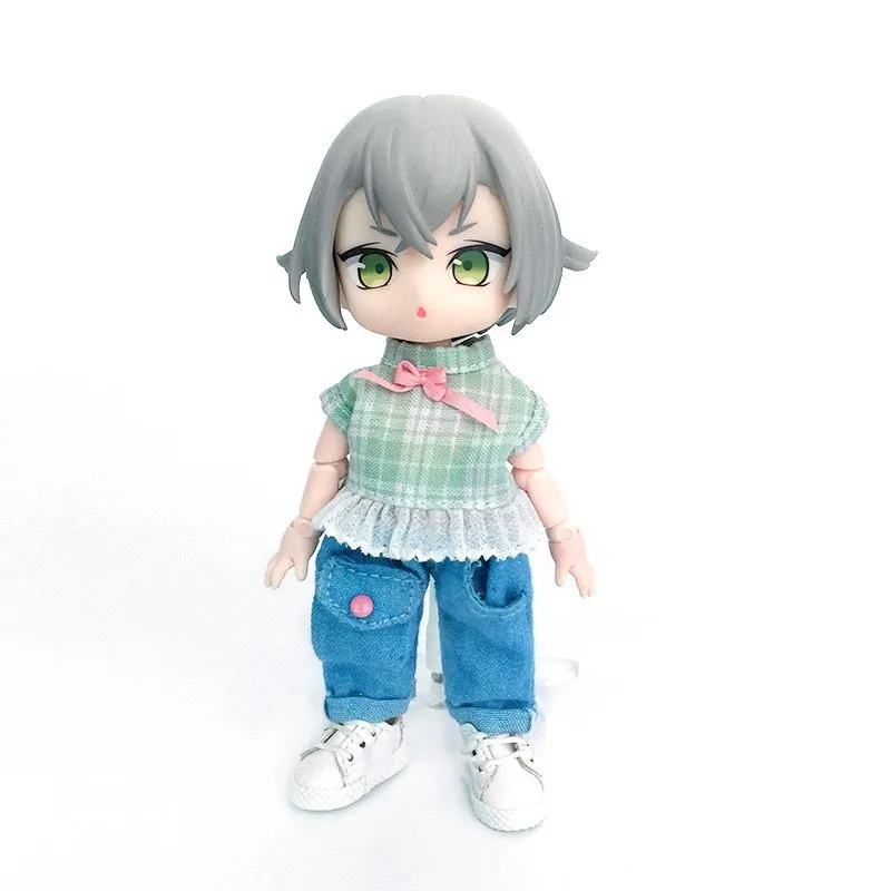 

Ob11 Green Top For GSC BJD MOLLY Doll Clothes Blouse With bow-knot Summer Tops Doll Clothes Accessories