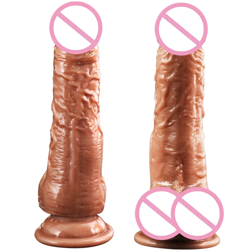 Consolador con calefacción telescópica automática para mujer, vibrador de punto G, masaje de pene realista enorme, Juguetes sexuales, productos