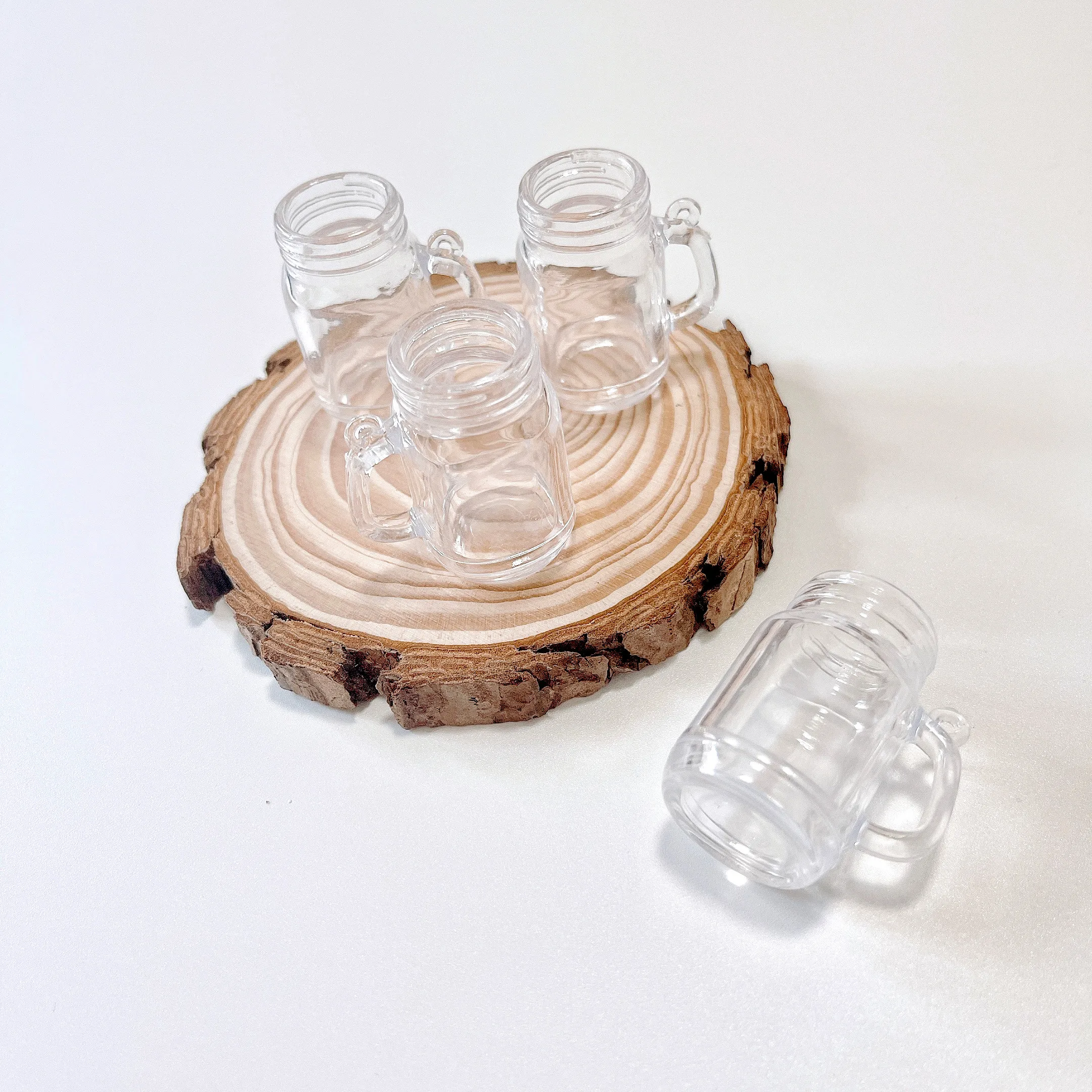 10PCS/LOT Mini Mason Jar Plastic Cup  Model Decoration Parts Simulation Tableware Dollhouse Kitchen Accessories