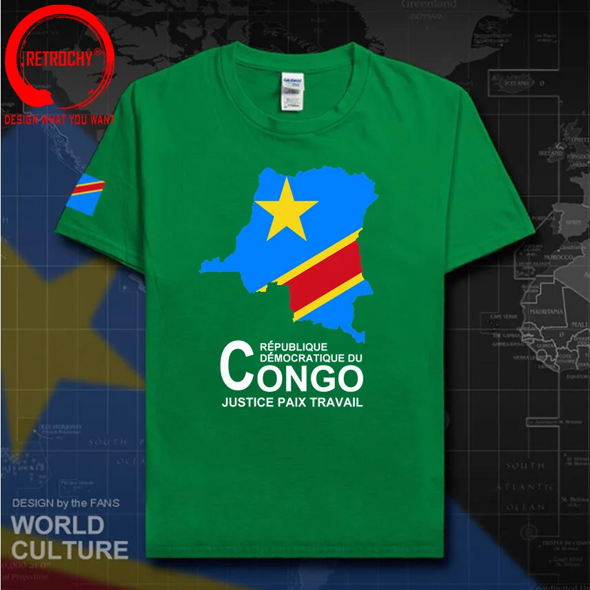 Congo COD Kinshasa Men's T-shirt New Top T-shirt Short Sleeve Clothes Sweatshirt Country Map Summer Fashion Jersey Sports Tshirt