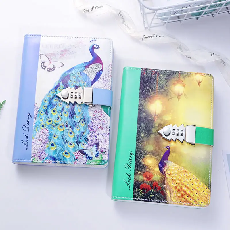 Password Lock Notebook Creative Diary Notepad Fashion Secret Codebook Planner Traveler Journal School Stationery Gift Nordic