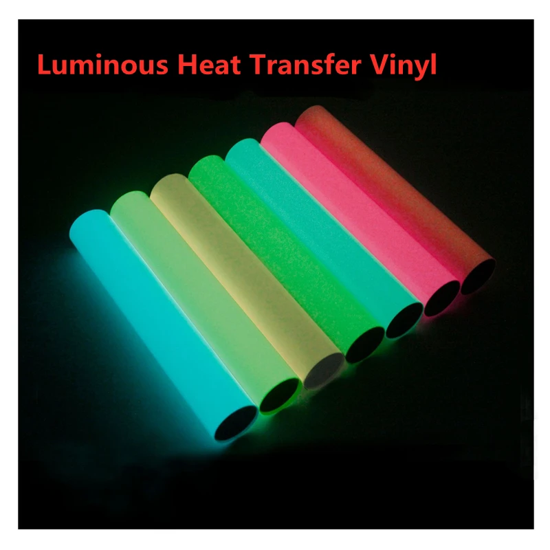 30cm x 5m Soccer Numbers Glow In The Dark Film Luminous Heat Transfer Vinyl Iron On T-shirt Lithographic Luminous Film For Cloth