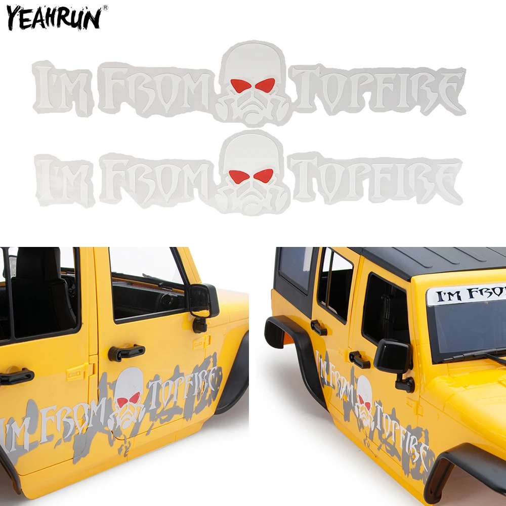 YEAHRUN 1/10 RC Car Shell Decor Waterproof DIY Sticker Decal Skull Pattern For Jeep Wrangler RC Crawler Car Spare Parts