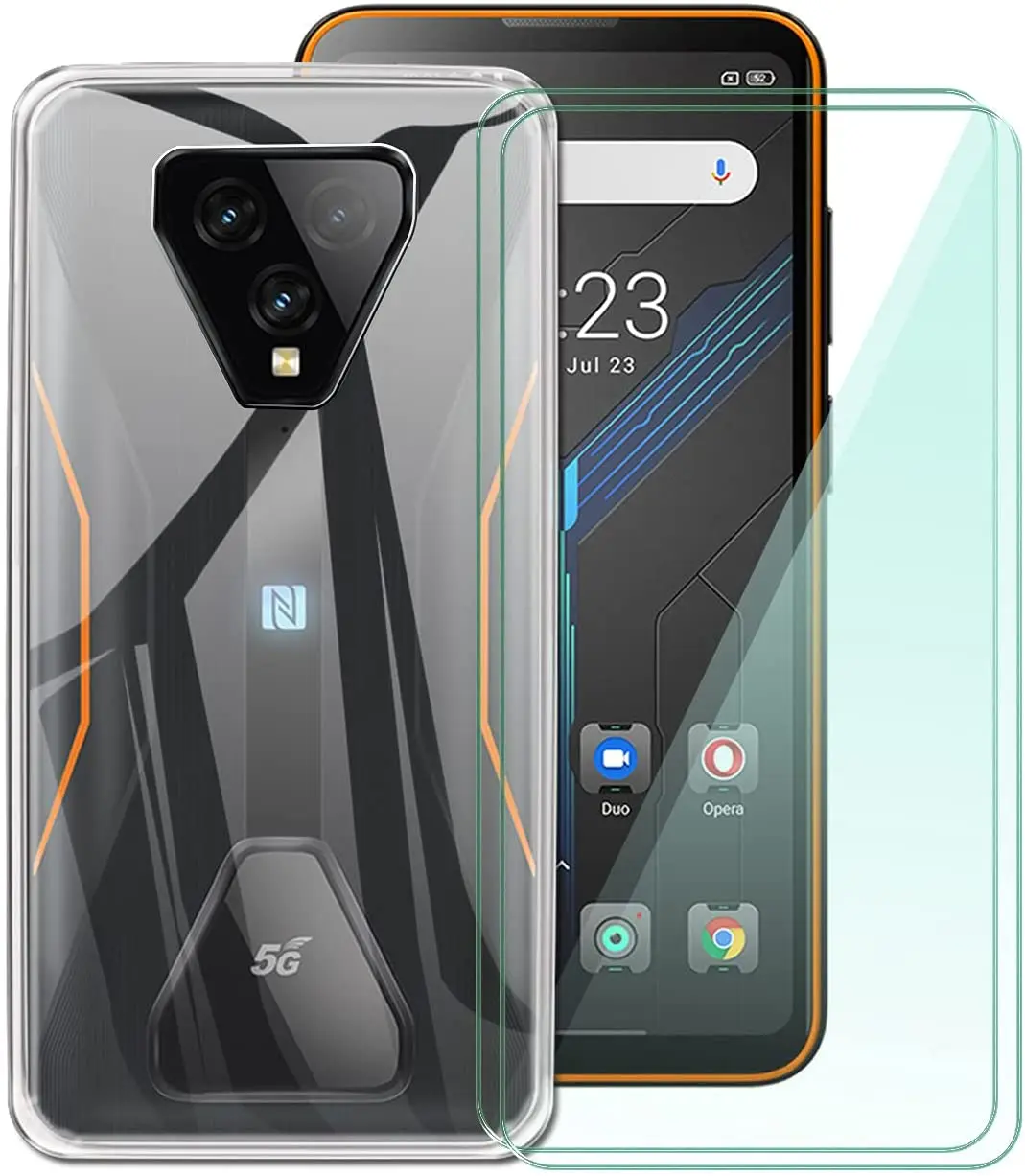 3-in-1 Case + Tempered Glass On FOR Blackview BL5000 5G ScreenProtector Glass FOR Blackview BL5000 5G 2.5D Glass