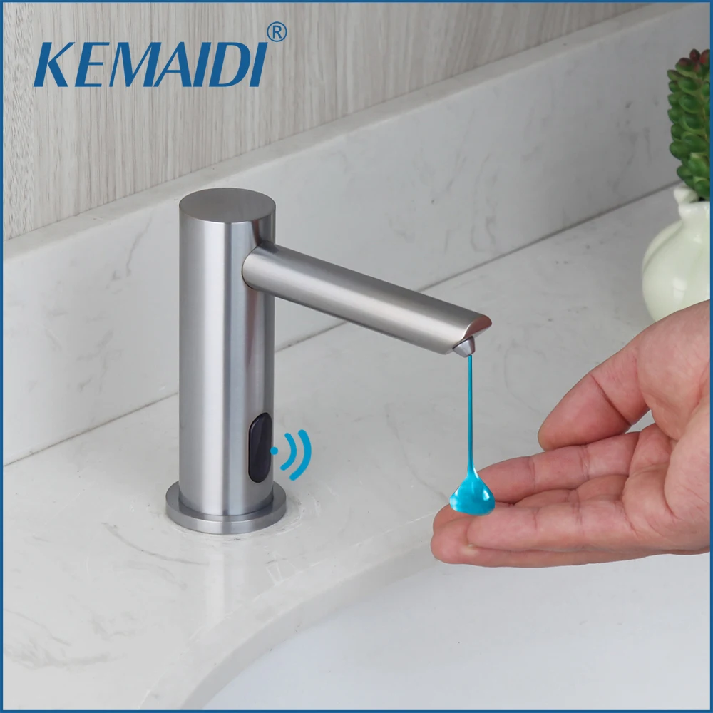 

KEMAIDI Bathroom Stainless Steel 500ml Automatic Soap Dispenser Touchless Sensor Hand Sanitizer Big Shampoo Detergent Dispenser