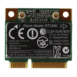 150Mbps 2.4Ghz RT3290 802.11b/g/n 무선 Wlan WIFI + 블루투스 BT 3.0 하프 미니 PCI-E 카드, HP CQ58 M4 M6 4445S DV4 용