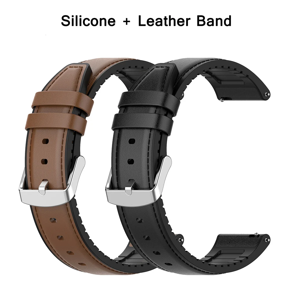 For Samsung Galaxy Watch 3 41mm 45mm Strap 22mm 20mm Leather Silicone Bracelet For Galaxy 42mm 46mm/Gear S3 S2/Sport Watchband