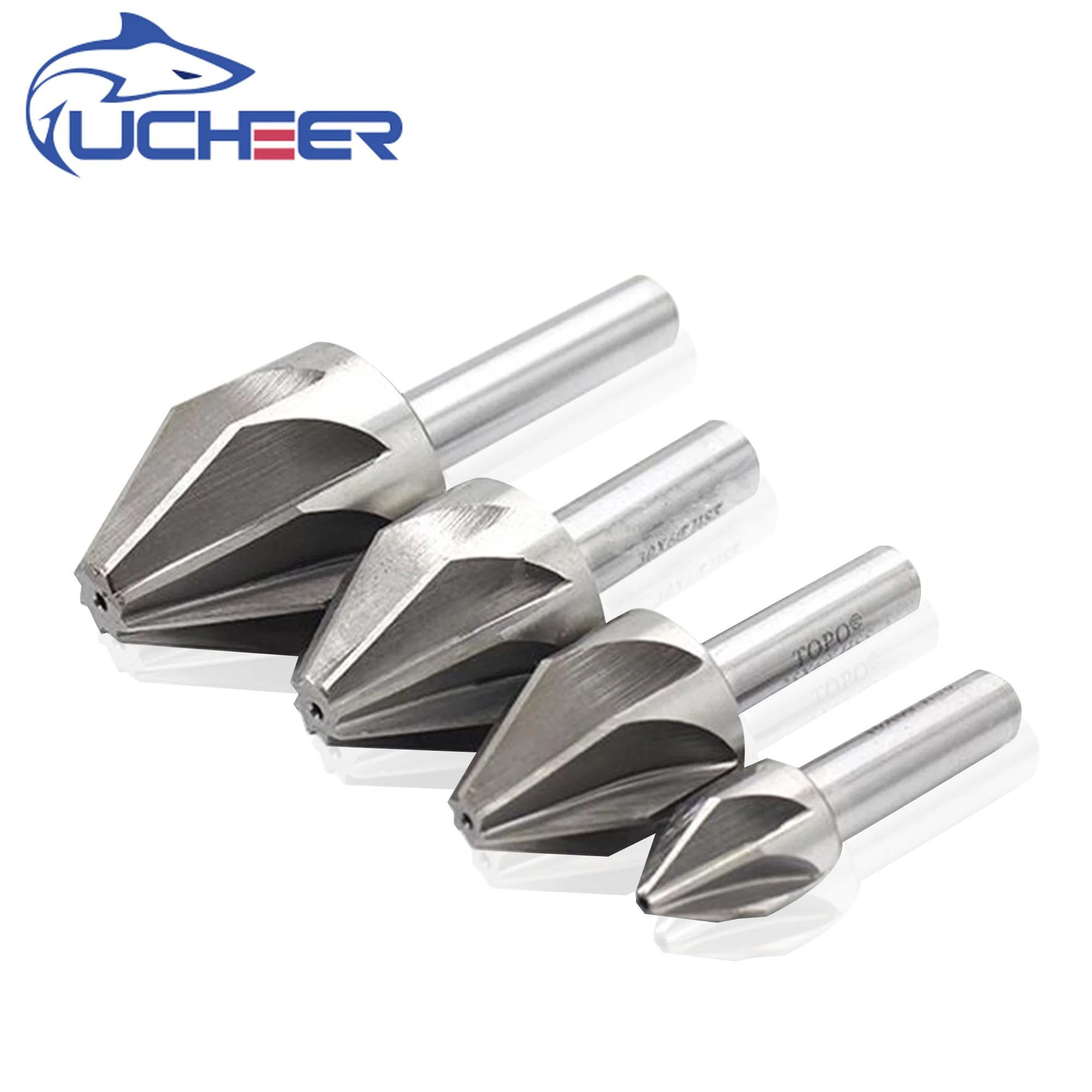 UCHEER 1pc HSS svasatore 60-120 gradi smussatura fresa a codolo dritto fresa punta da trapano smusso strumento di sbavatura