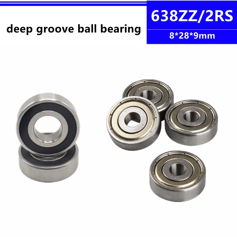 

50pcs 638ZZ 638-2RS 638RS 638Z 638-2Z 638 8*28*9 mm miniature shielded deep groove ball bearing 8x28x9 mm