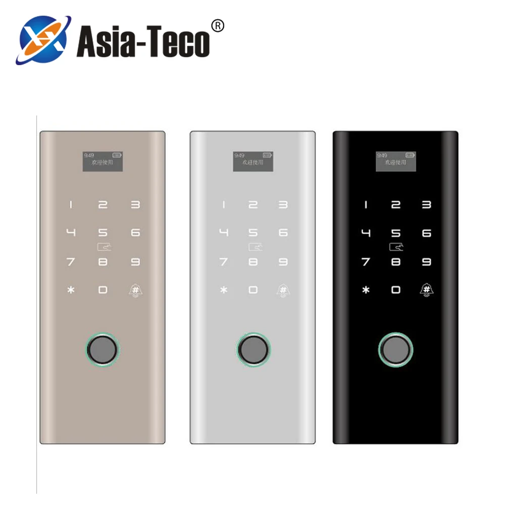 

Smart Door Fingerprint Lock Electronic Digital Gate Opener Electric RFID IC Biometric finger print security Glass Password Card