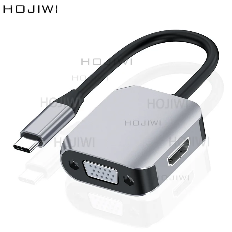 HOJIWI Type-C Hub To HDMI Adapter 4K VGA dock station for laptops MacBook Pro AIR huaweimate  mobile phone docking station AA06