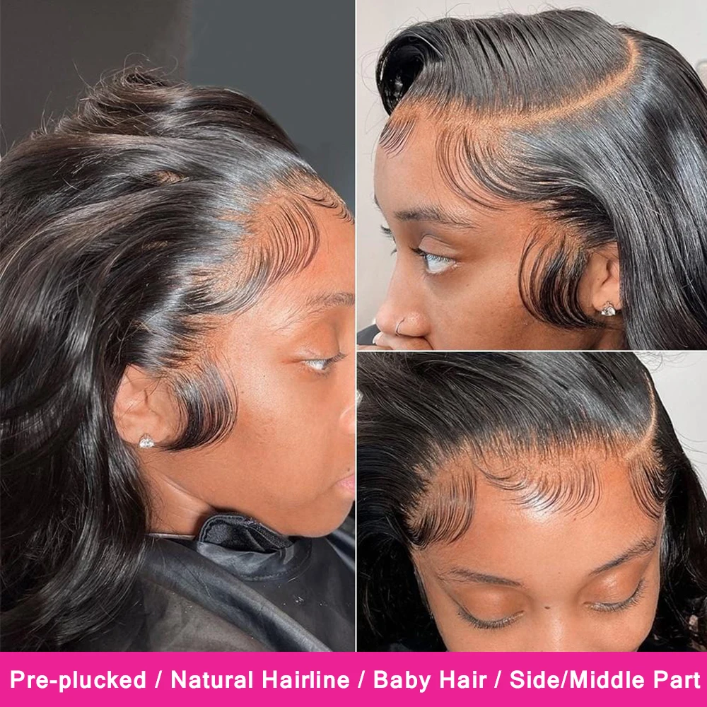 13x4 HD Transparent Lace Front human Hair Wigs Pre-plucked Guleless New Body Wave HD Lace Frontal Wigs For Black Women