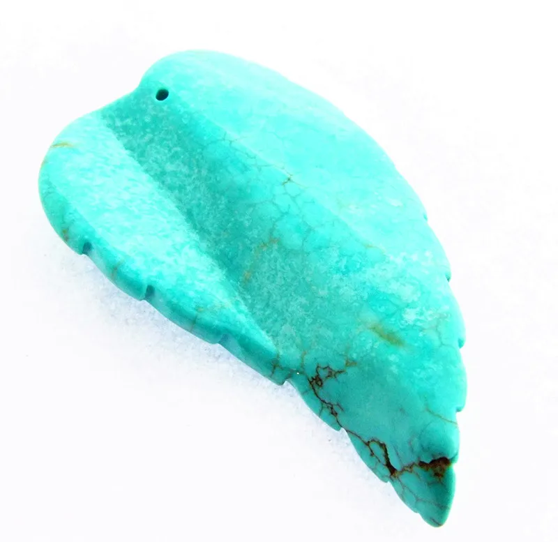 2pcs/lot Howlite Turquoise Pendant Gemstone Jewelry Autumn Fall Leaf Charms Pendants For DIY Bridesmaid Necklace