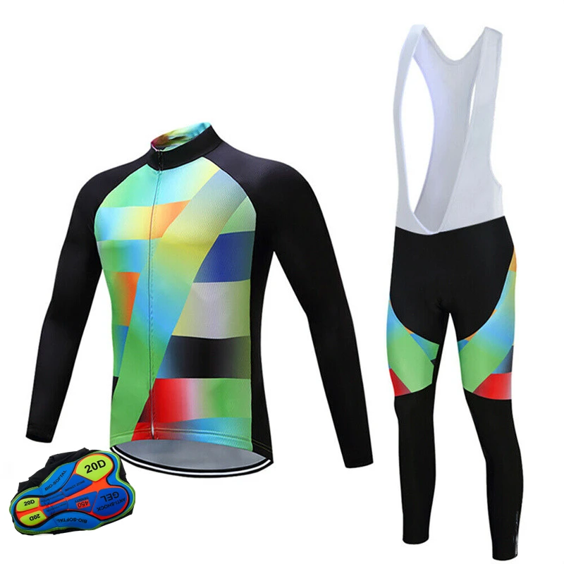 Long Sleeve Bike Jerseys With Pants For Men Latest Autumn Winter Cycling Sets Pro Team Racing Sportswear Bicycle Suits Uniform