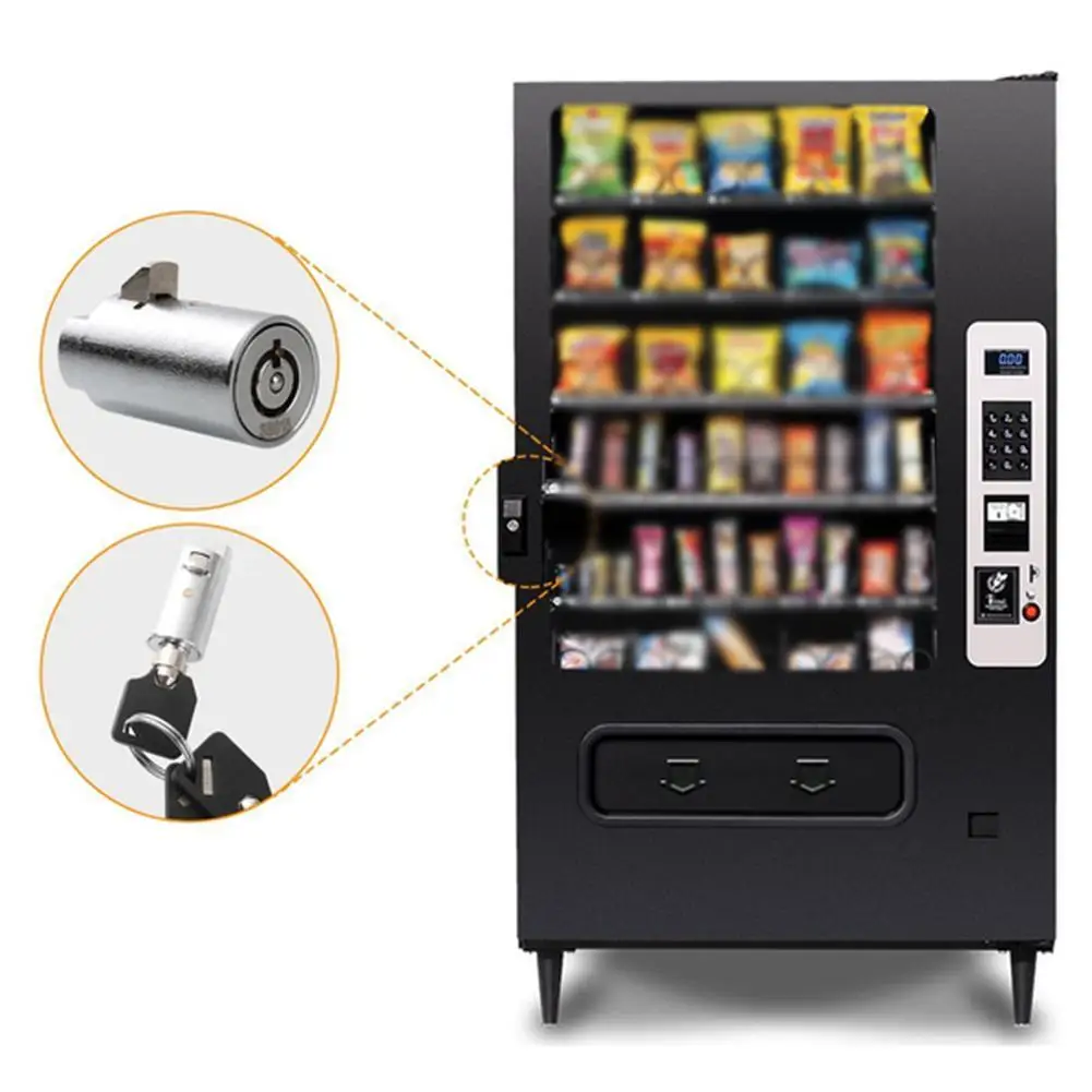 Tubular Key Cylindrical Lock Vending Machine Replacement Lock Cylinder 19mm Push Lock Cylinder