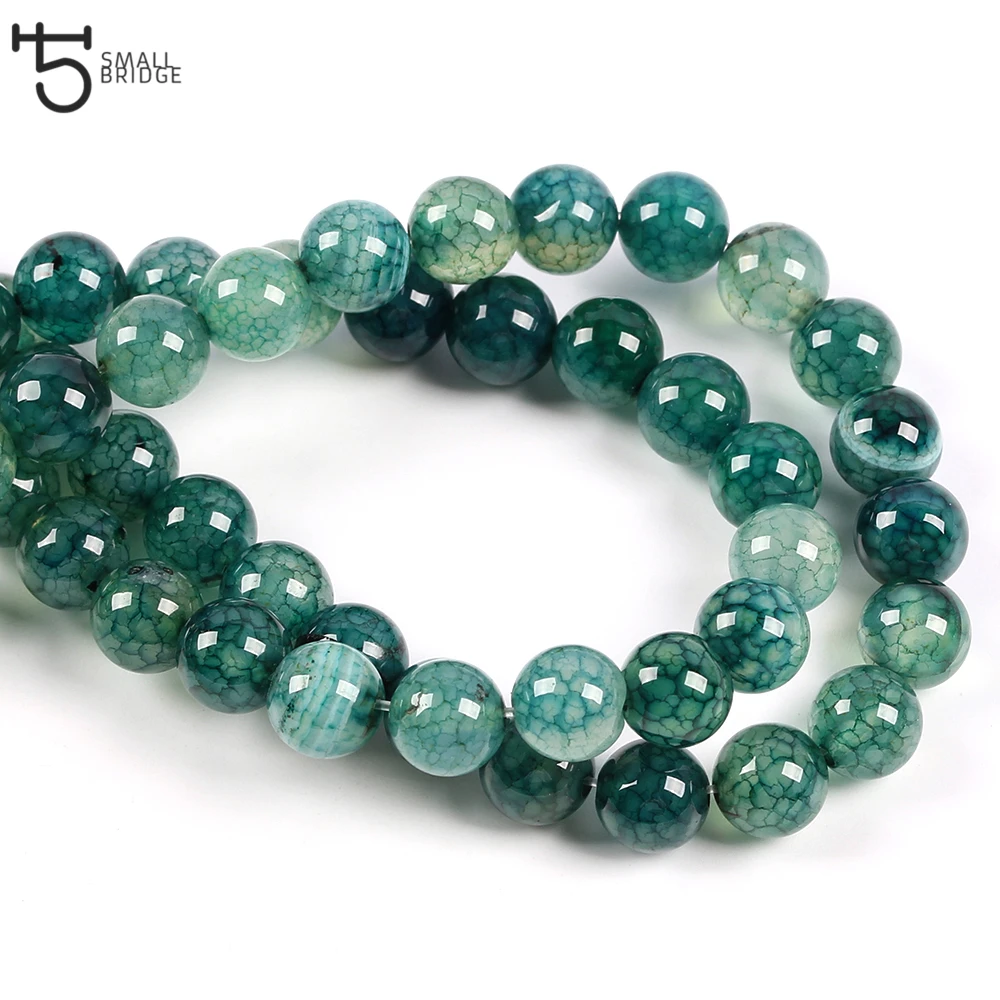 6 8 10mm Natural cracked Stone Beads For Jewelry Making Diy Accessories for bracelets Round Agates Beads Strand Wholesale S502