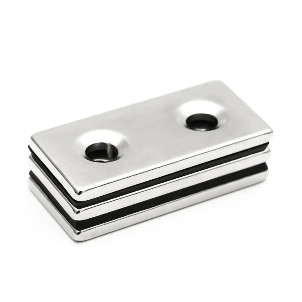 U-JOVAN 3/6/12 pz 40x20x3mm con doppio 5mm fori svasati magnete al neodimio forte magneti magnetici NdFeB blocco 40*20 * 3-5-5mm