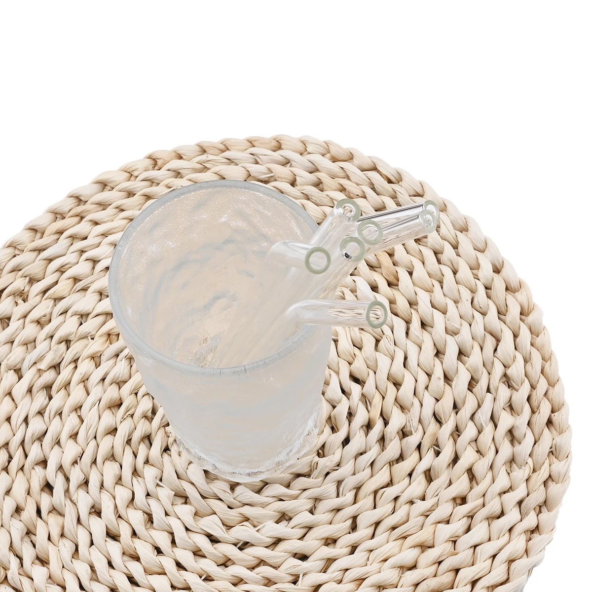 Stroh-Set aus Borosilikatglas, wiederverwendbar, umweltfreundlich, Trinkhalm für Smoothies, Cocktails, Barzubehör, Strohhalme mit Bürste – Detail 4