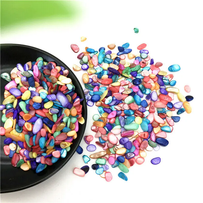 Drop Shipping 50g Artifical Colorful Shell Conch Gravel Stones Quartz Crystal Energy Decorative Stones and Crystals