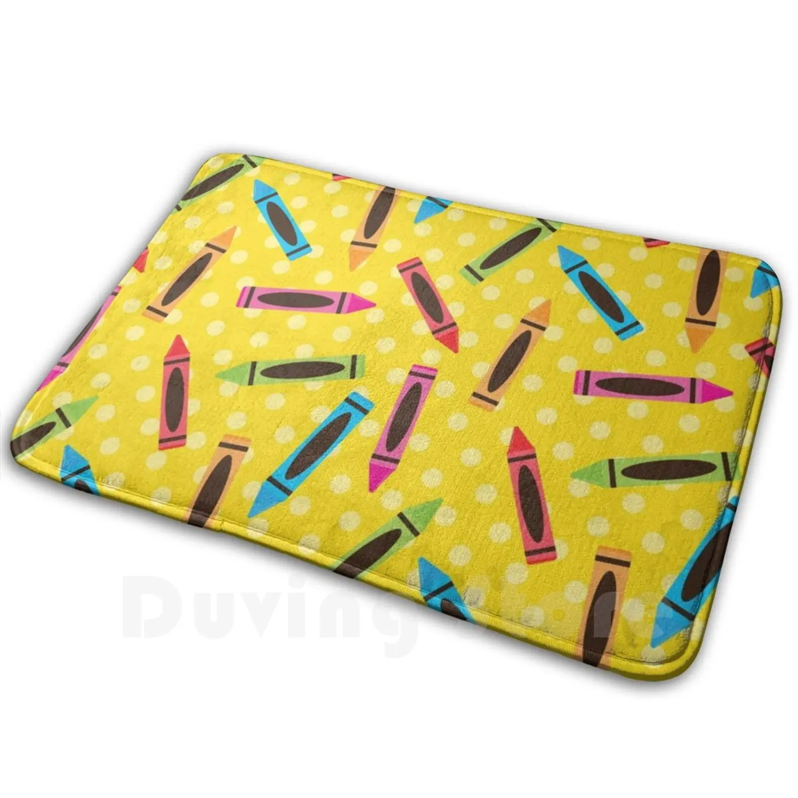 Back To School Neck Gaiter Crayons Yellow Neck Gaiter Copy Soft Non-Slip Mat Rug Carpet Cushion Teacher Gift Back To