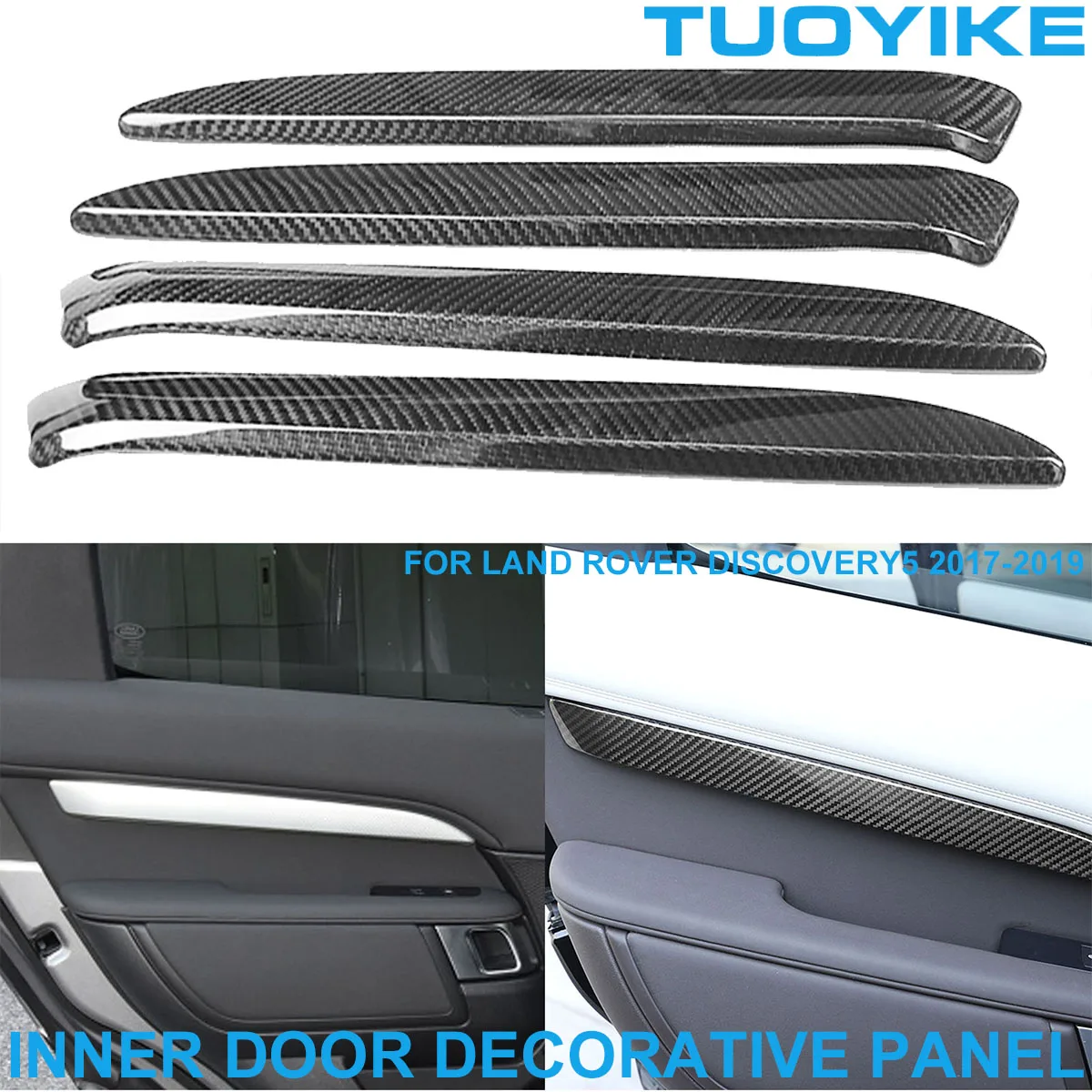 

LHD RHD Car Styling Carbon Fiber Interior Inner Door Strip Panel Cover Trim Decorative Sticker For Land Rover Discovery5 2017-19