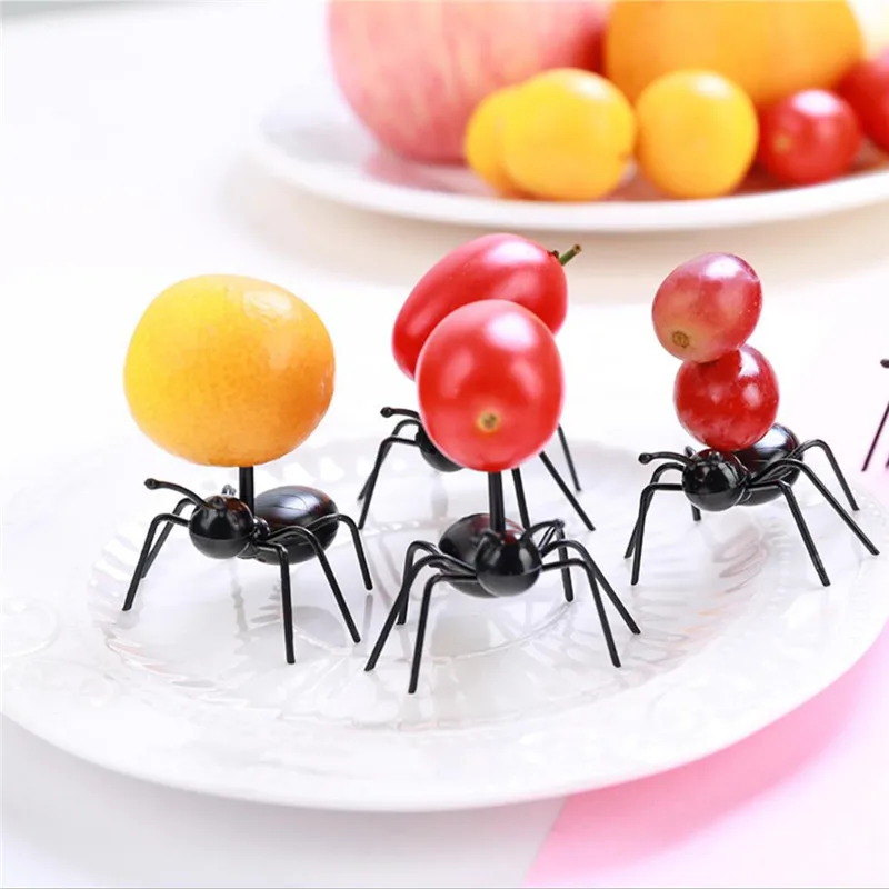 Ants For Canape Food Fruit Picks Decoration Ant Forks Snack Cake Dessert Beno Tableware Home Kitchen Party Dinner Plastic Pick