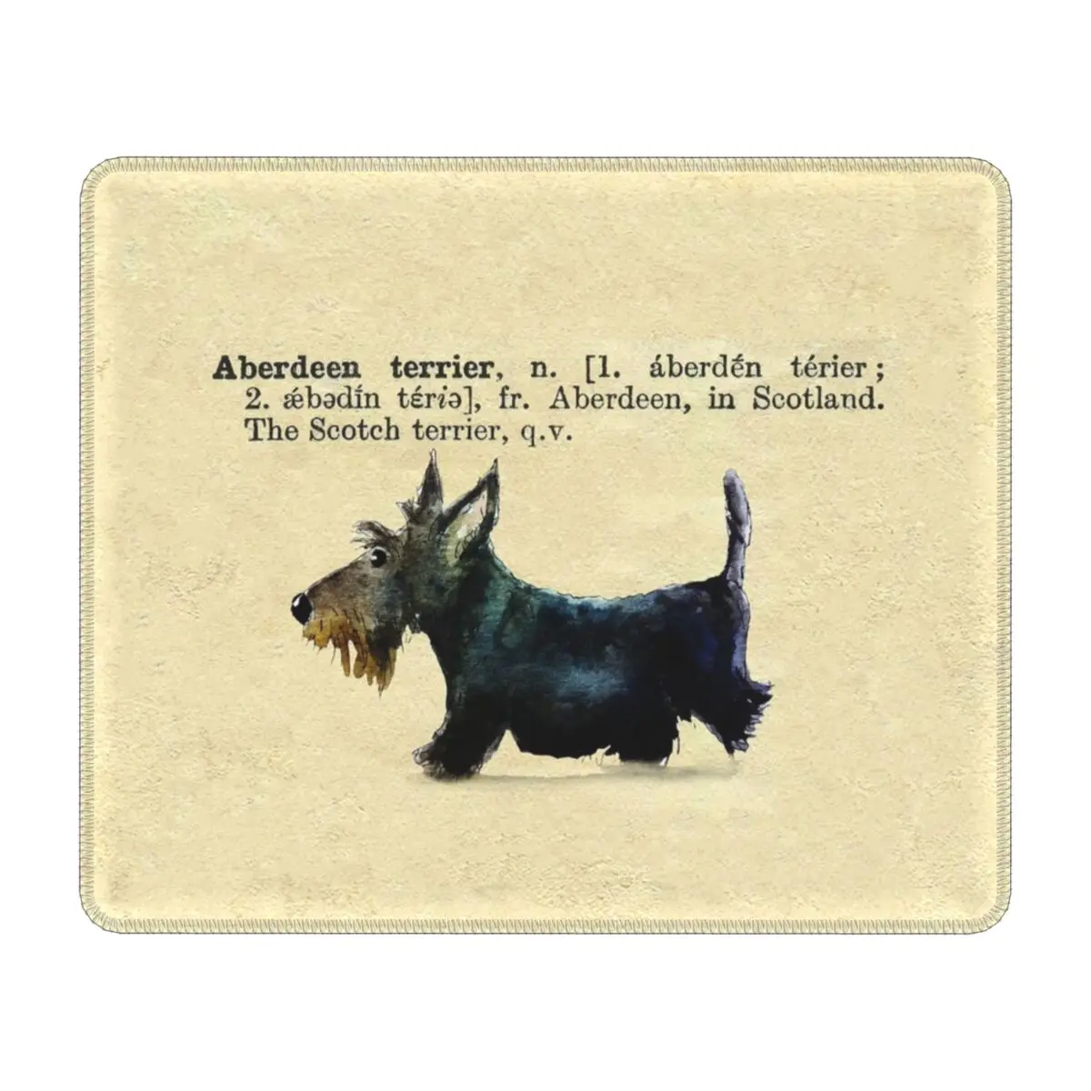 Scottie Dog Computer Mouse Pad Soft Mousepad with Stitched Edges Anti-Slip Rubber Desk Mat Scottish Terrier Mouse Pads for Gamer