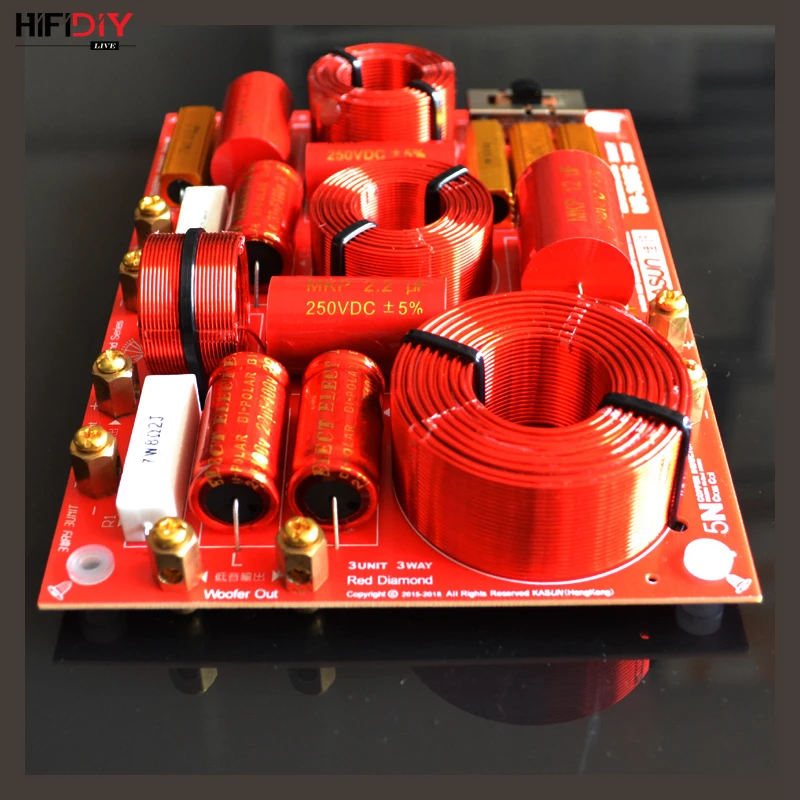 HIFIDIY LIVE US-385C 3 Way 3 speaker Unit (tweeter + mid +bass )HiFi Home Speakers audio  Frequency Divider Crossover Filters