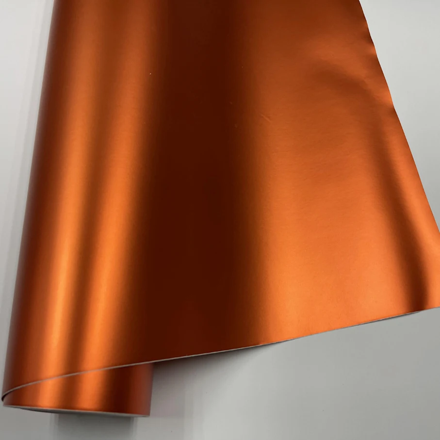 50x200/300cm Matt Metallic Orange Vinyl Foil Car Wrap with Air Bubble Free Chrome Matte Film Wrapping Sticker