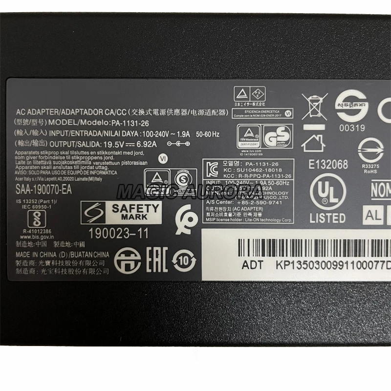 135W PA-131-26 AC Adapter 19.5V 6.92A  For ACER NITRO 5 AN515-44-R1L2 N17C2 AN515-55-544R AN515-44 AN515-55-517T Laptop Charger