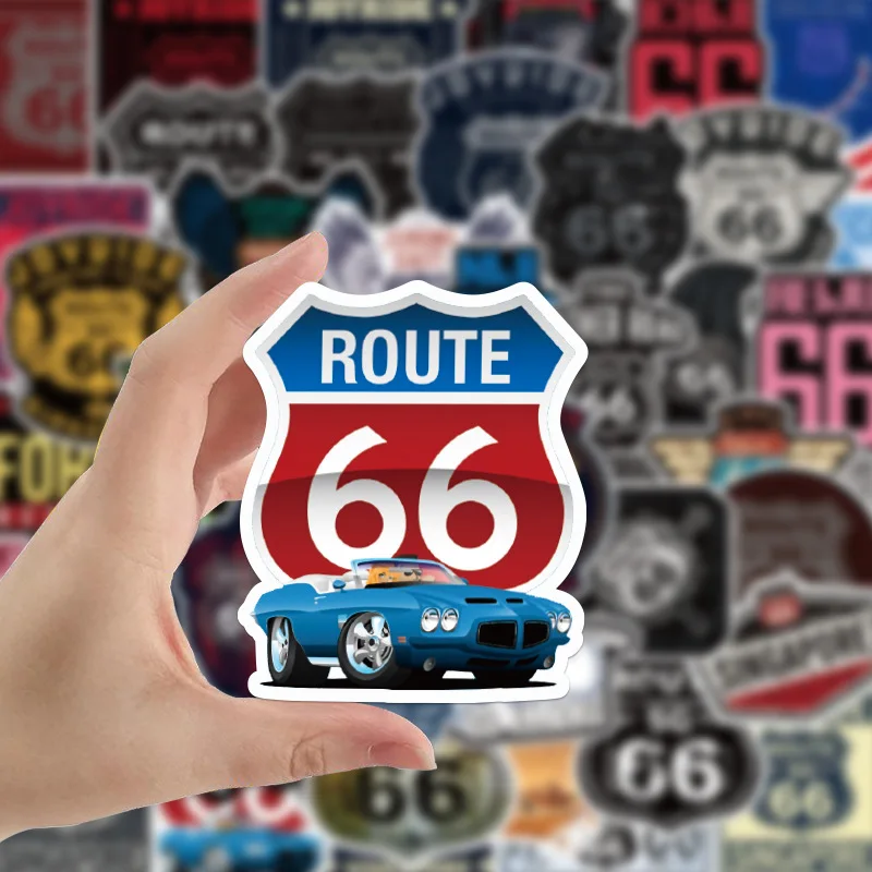 10/30/50PCS Route 66 the Main Street of America Stickers  Laptop Guitar Luggage Phone Bike Cool Graffiti Sticker Decal Kid Toys