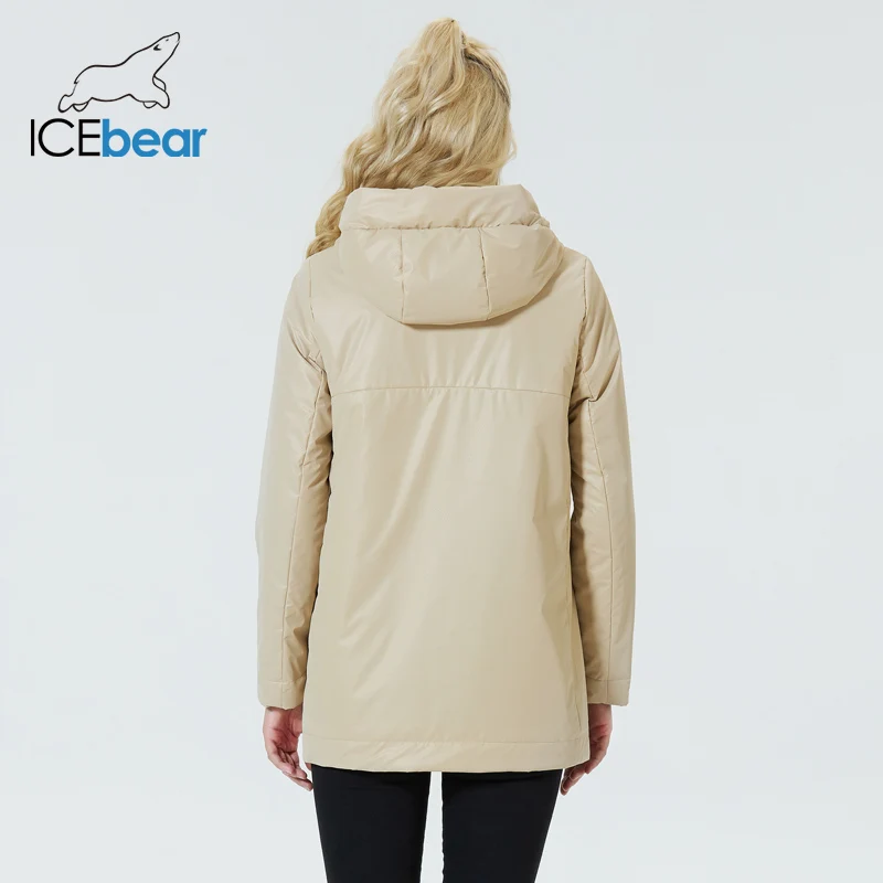 ICEbear 2023 New Actress Women\'s Clothing Fashion Hooded Jacket Windproof Warm Spring Coat GWC22088I