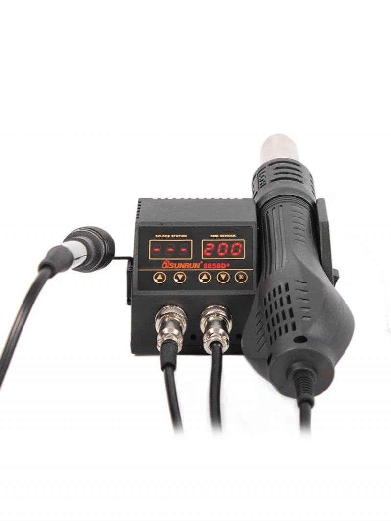 Rework Station 8858D+ 2in1 Digital Display Soldering Station Hot Air Station Hot Air Gun Soldering Iron SMD Statio