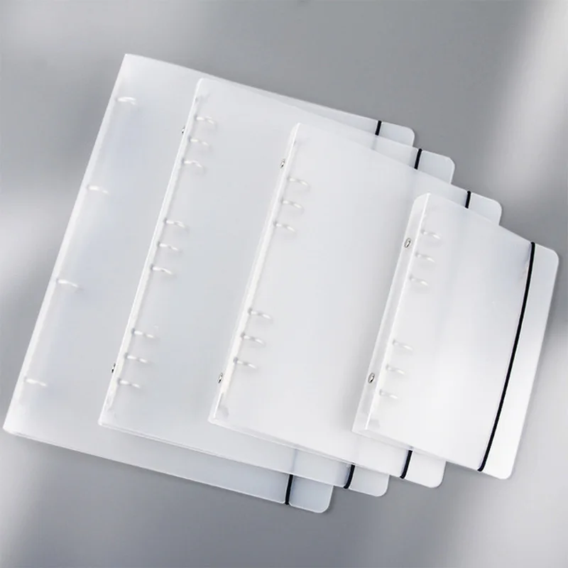 

1Pc Transparent Color Plastic Clip File Folder A5/A6/A7 Notebook Loose Leaf Ring Binder Planner Agenda School Notebook cover